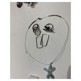 STERLING EARRINGS, STACK RINGS, ALABASTER RING,