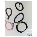 5 BRACELETS SMALL BEAD & GLASS BEAD