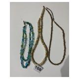 COPPERTONE BEADED NECKLACE, DOUBLE STRAN