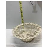 BELLEEK BASKET WEAVE FORGET ME NOT BASKET