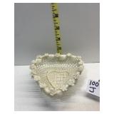 WOVEN BELLEEK HEART DISH 5TH MARK