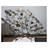 WALL ART METAL & RHINESTONE FLORAL DESIGN 39" X