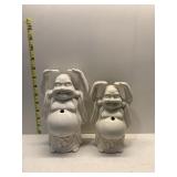2 BUDDAH MUGS, SMALLER HAS ARM REPAIR