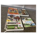 WII GAMES POWER RANGERS, MADDEN 10, CABELA