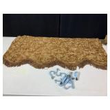 2 SWAG PANELS 43", SHOWER CURTAIN HOOKS VINTAGE