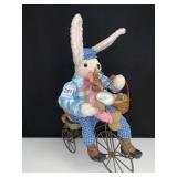 ADORABLE EASTER BUNNY ON METAL BICYCLE, KAREN