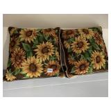 TWO SUNFLOWER ACCENT PILLOWS