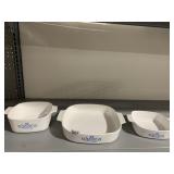 CORNING 1 QT. 1 1/2QT & 10" X 10.5" VERY GOOD