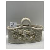 BELLEEK RARE PURSE BASKET 2ND BLACK MARK