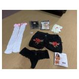 SEXY LACE SHORTS, THONG UNDIES, KNEE HIGH