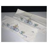 HAND STITCHED VINTAGE PILLOWCASES (2)