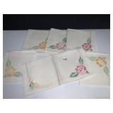 VINTAGE HAND STITCHED CLOTH NAPKINS (6)