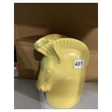 VINTAGE HORSE HEAD VASE, UNMARKED 9" H