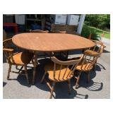 TABLE WITH 6 CHAIRS 31" H X 69" W X 40" D