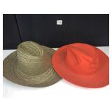 AUSTRALIAN BUSH ORANGE HAT, MADE IN USE, AND