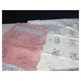 TWO HAND SEWN BABY BLANKETS, ADORABLE! 45" X 31"