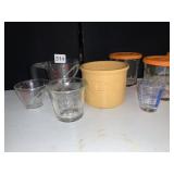 GLASS JARS WITH LIDS, MADE IN FRANCE, LONGABERGER