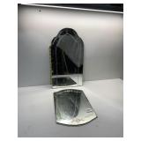 2 ANTIQUE MIRRORS, 14X9 AND 10X18