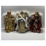 3 ANGEL CONE CHRISTMAS TREE TOPPERS, ONE NEEDS