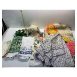 STUFFED BUNNY, LATCH HOOK RUG, HALF APRON