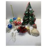 STUFFED CHRISTMAS TREE AND VINTAGE CHRISTMAS