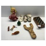 RICO METAL PLASTIC PULL BACK FISH TOY, WOODEN