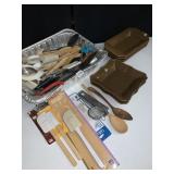 VARIOUS KITCHEN UTENSILS AND PLATES