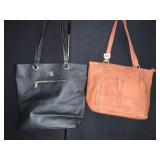 BROWN LEATHER BAG LIKE NEW, BLACK BAG LIKE NEW,