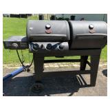 DOUBLE BBQ GRILL W/ SIDE BURNER PROPANE BY CHAR
