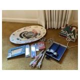 TURKEY PLATTER, SPOONS, BINOCULARS