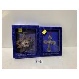 REED & BARTON ORNAMENTS, STAR & CROSS