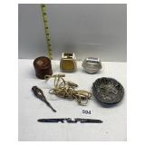 CAT TRINKET DISH, VINTAGE LADIES RAZORS, MANICURE