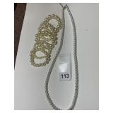 5 GRADUATED SIZE PEARL DESIGN BRACELETS &