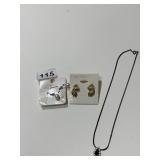 PEAR SHAPE RHINESTONE PENDANT, 2 PRS PIERCED