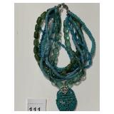 NECKLACE MULTISTRAND TURQUOISE NECKLACE WITH