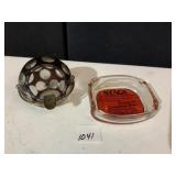 MARITA VOIGT VINTAGE GLASS ASHTRAY BALL &