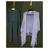 BLUE DRESS NO TAGS 14" ACROSS SHOULDER, COLD