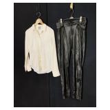 SHIRT HM SZ XS, SATIN PANTS SZ S