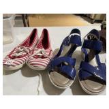 EASY SPIRIT SANDALS AND RED/WHITE TENNIS SHOES