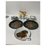 PFALTZGRAFF CREAMER, TEACUPS, COLLECTOR PLATES,