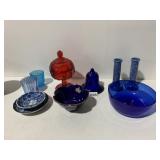 COVERED CANDY DISH, ART MARK BOWL, CANDLE