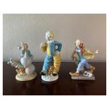 3 PORCELAIN CLOWNS
