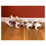 ROYAL KIRKHAM TEAPOT, CREAMER, 4 CUPS, 2 SAUCERS