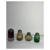 W & CLOUGH HAND PAINTED, GREEN SHAKER, 1909 RUBY,