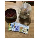 RIBBON CHALK, SEASHELLS IN JAR