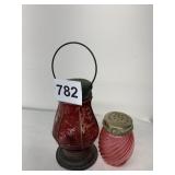 CRANBERRY LANTERN STYLE SHAKER AND OTHER
