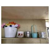 SILK FLOWERS, BASKET