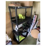 4 SECTION BLACK SHELVING PLASTIC
