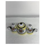 JAPAN SALT/PEPPER W/ TRAY AND CONDIMENT HOLDER