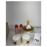 RED STRIPPED S/P, EASTERN STAR SALT/PEPPER, 1971